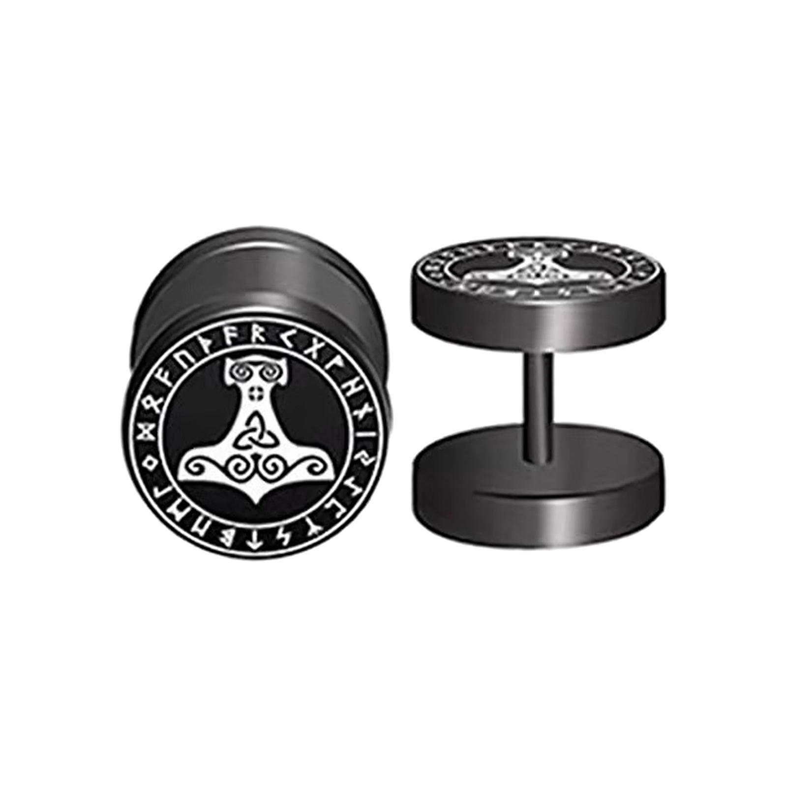 Stylish Stud Earrings for Men Women Metal Round Ear Studs Piercing Jewelry