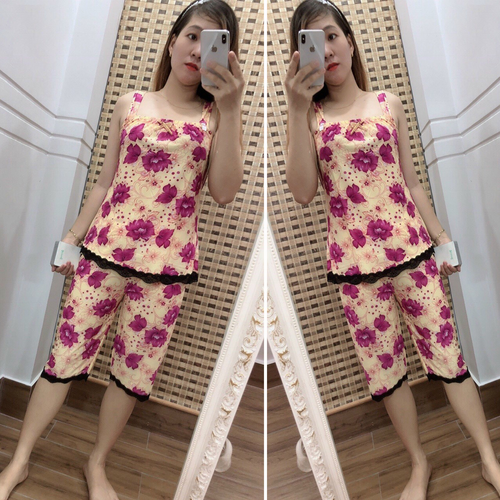 Đồ Bộ Quần Lửng Phối Ren