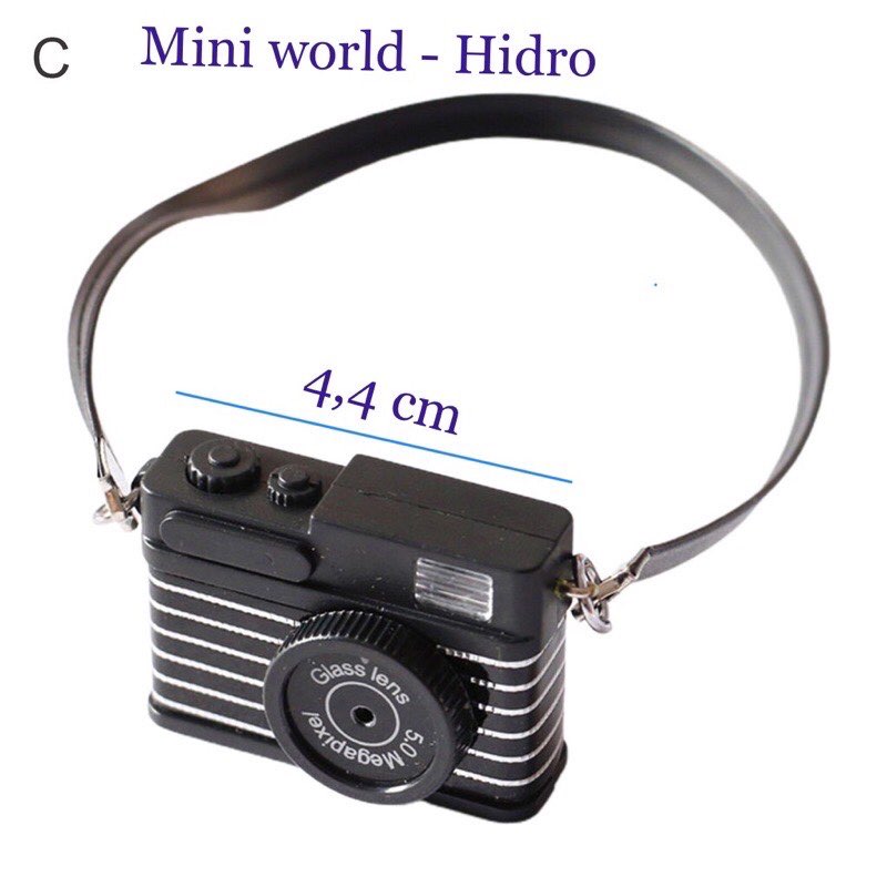 Máy chụp hình mini có đèn và nhạc. Mô hình máy chụp hình cho búp bê.