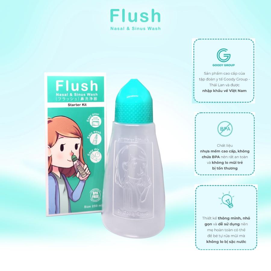 Combo 2 Bình Rửa Mũi Cho Trẻ FLUSH Chính Hãng Dung Tích 250ml