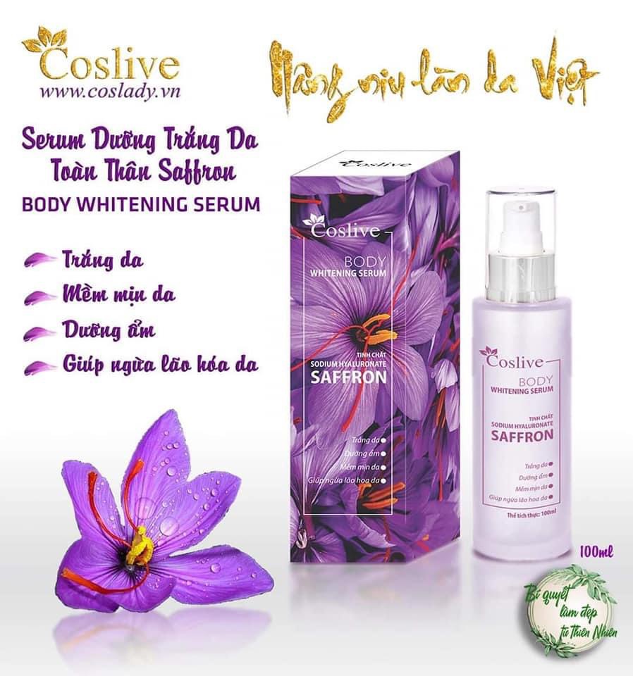 SERUM TRẮNG DA, DƯỠNG ẨM, NGĂN NGỪA LÃO HÓA DA TOÀN THÂN 100ML COSLIVE