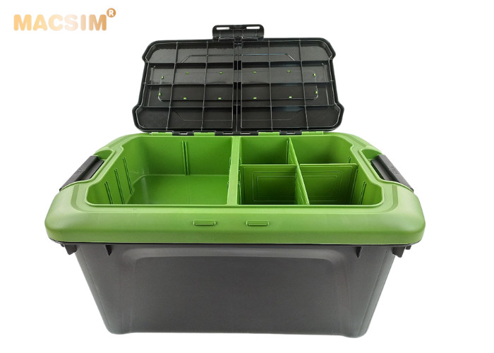 Hộp đựng đồ trên ô tô 60 lít kích thước màu đen xanh 59,5cm x 35,5cm x 35cm - hộp đựng đồ trong cốp ô tô nhãn hiệu Macsim chất liệu PP cao cấp