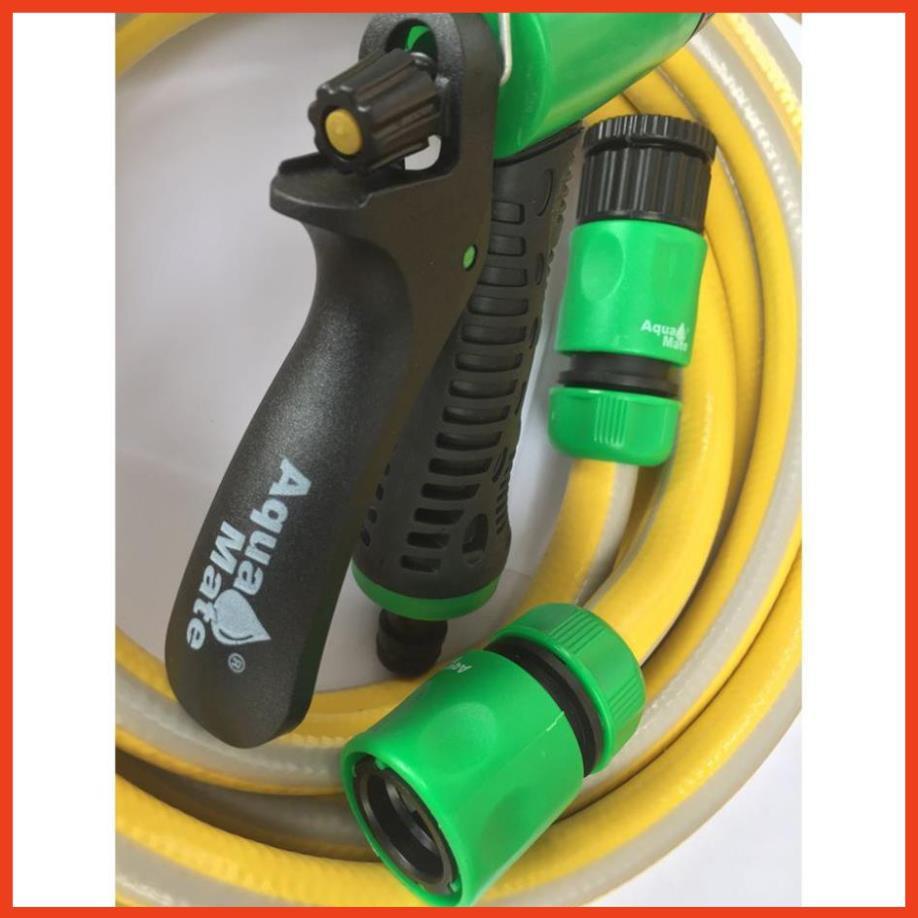Vòi tưới cây rửa xe 6m-7m-8m tay bóp tùy chỉnh nhiều chế độ 319498622-1622-3 mầu cam