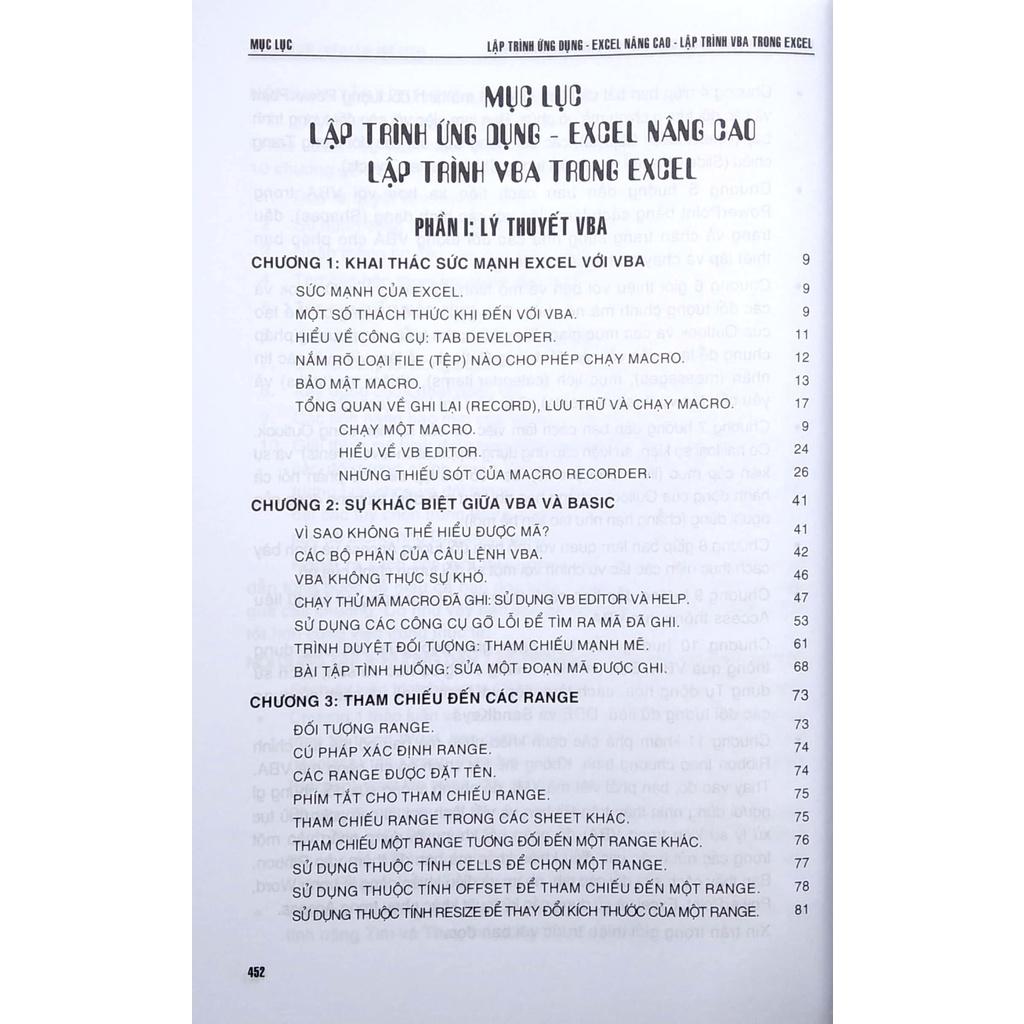 Lập Trình Ứng Dụng - Excel Nâng Cao: Lập Trình VBA Trong Excel Dùng Cho Các Phiên Bản 2021 - 2019 - 2016