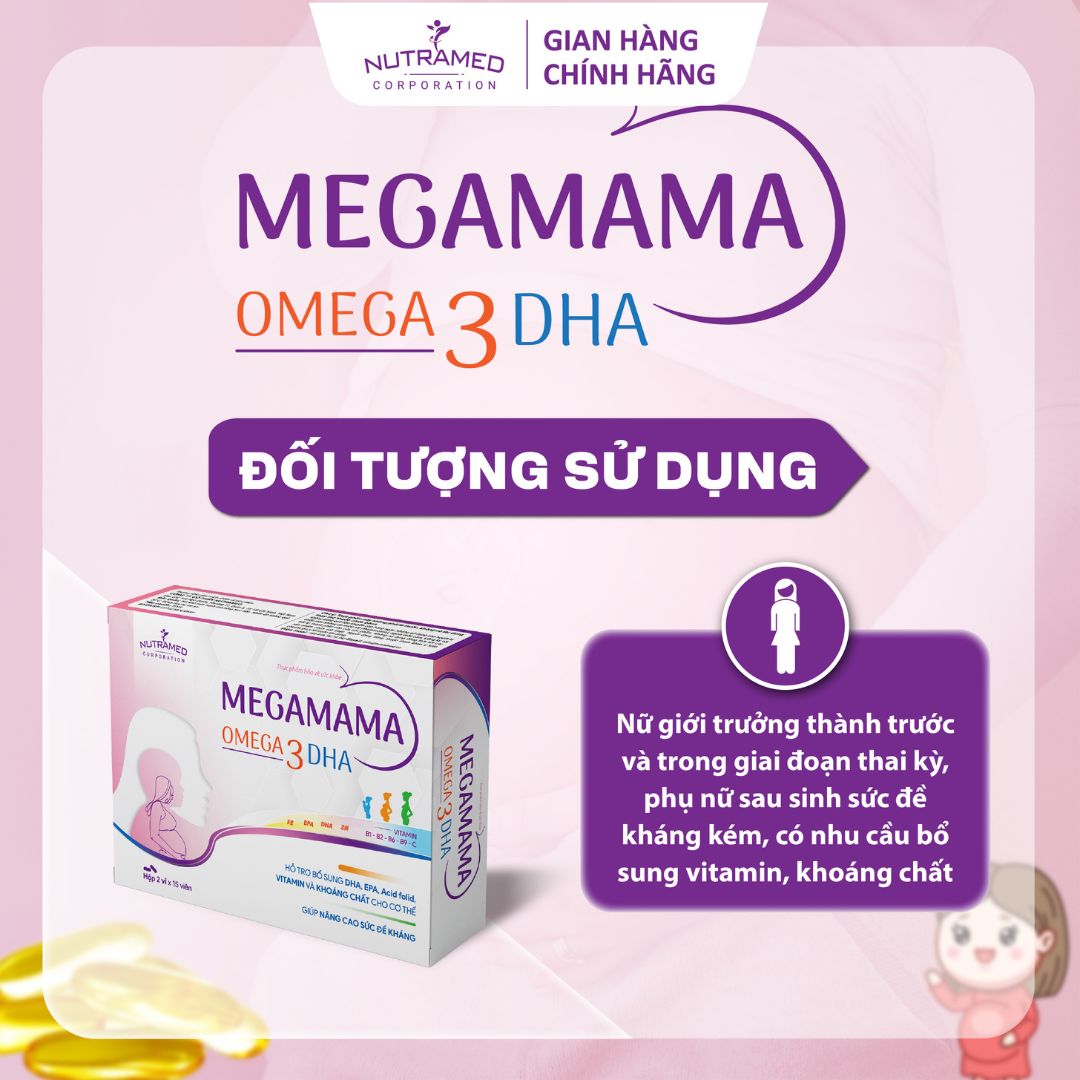 Viên uống Megamama hỗ trợ bổ sung vitamin và khoáng chất thiết yếu cho mẹ và bé (30 viên) - Nutramed