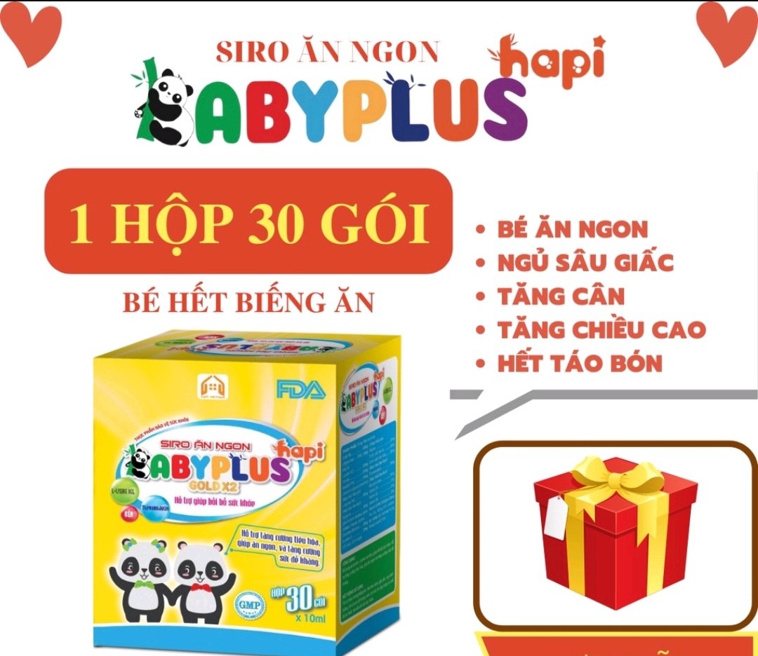 Combo 2 Hộp Siro Ăn Ngon BABYPLUS, Giúp Bé Hết Biếng Ăn, Ngủ Ngon (hộp 30 GÓI)