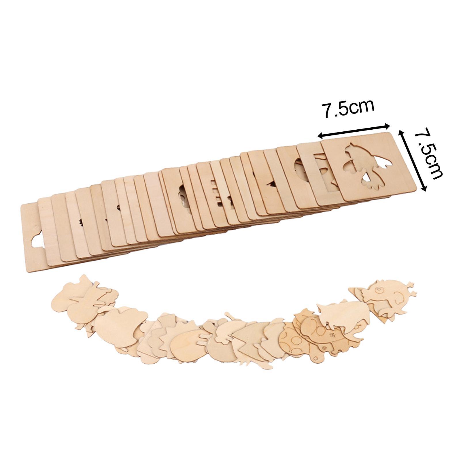 Puzzle Arts Crafts Set Kids Wooden Drawing Stencils Kit DIY Wall Painting Template Tools Creative Art Painting Template for kitchen Boys