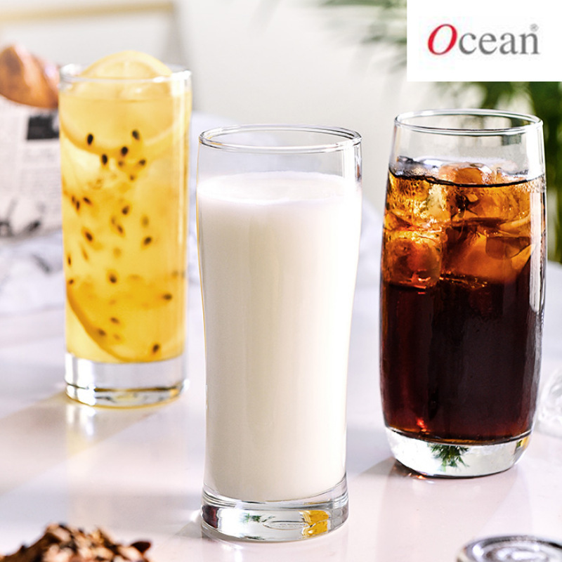 Bộ Ly Thủy Tinh OCEAN Thân Cao, Dày Combo 6 Cái 320 ML DECOR LUXURY - Hàng Nhập Khẩu