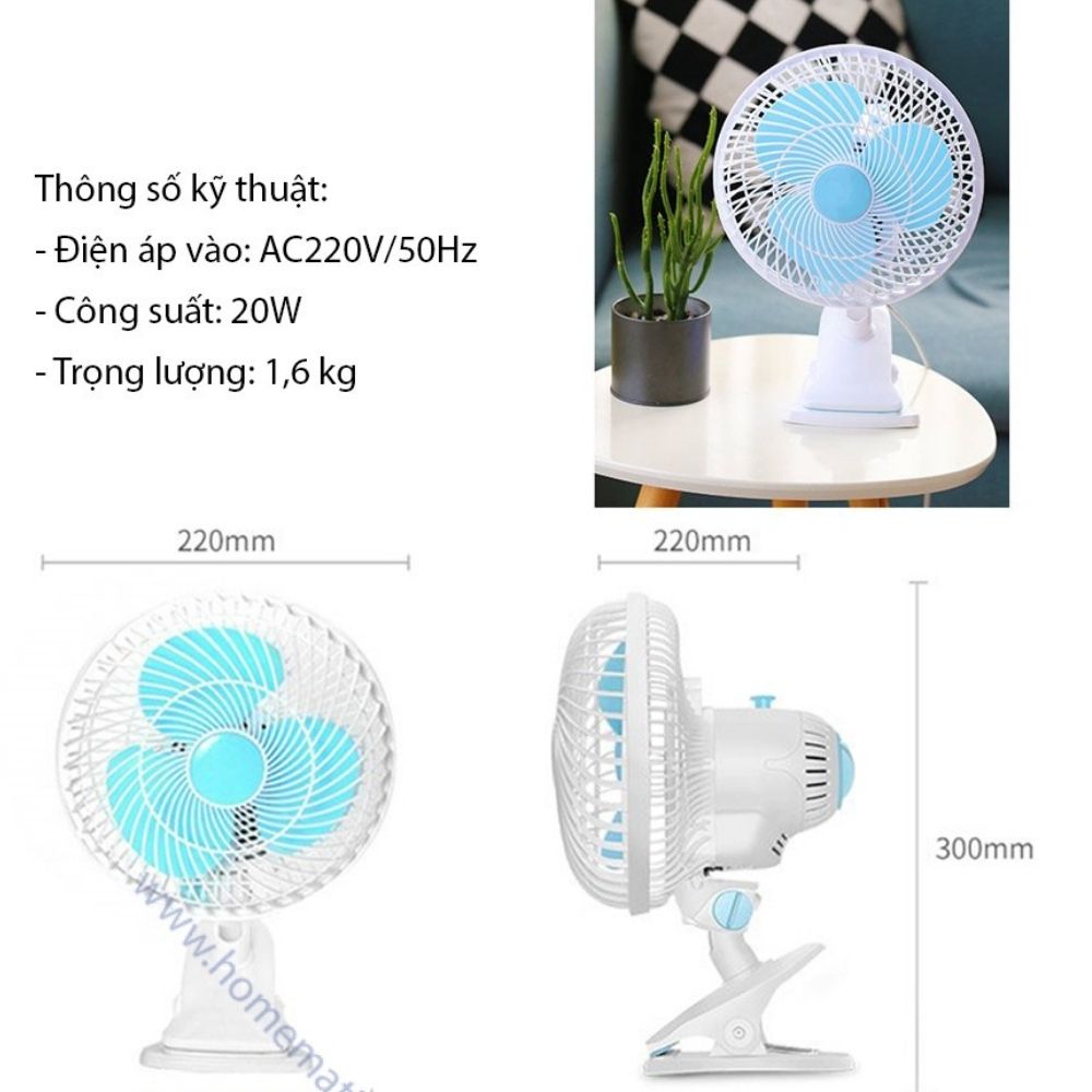 Quạt Mini Để Bàn Chân Kẹp Đa Năng Treo Tường