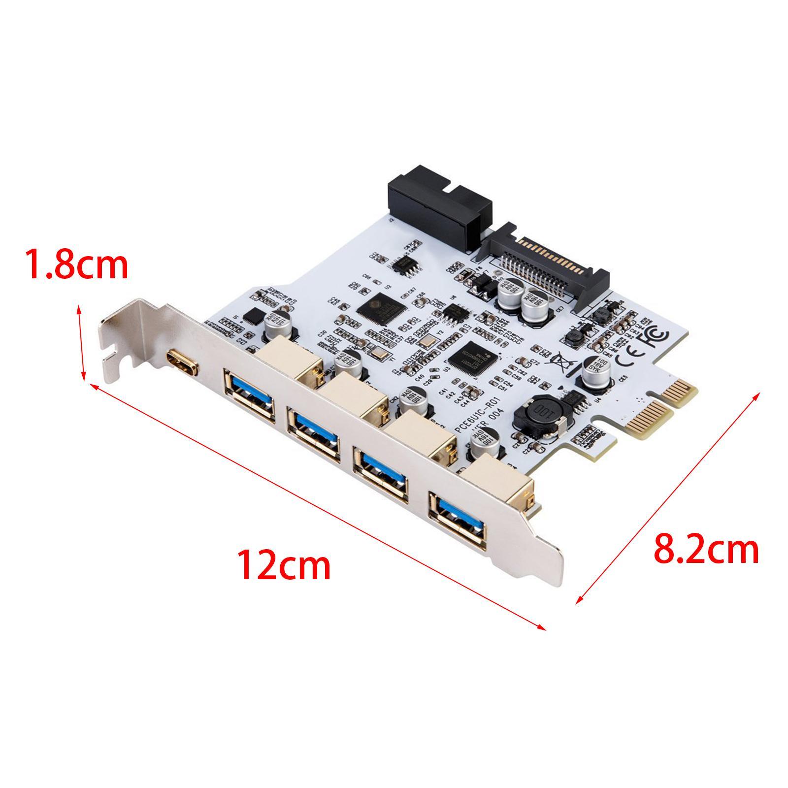 PCIe to USB 3.2 Card USB3.0 Type-A type c Ports Connector Converter pci