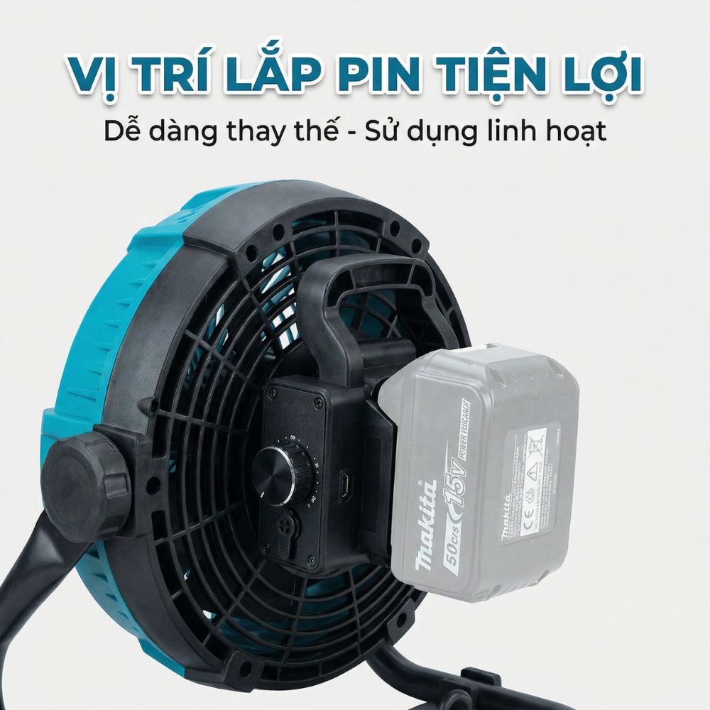 Quạt Để Bàn Tích Điện Kachi MK443 – Gió Turbo Mạnh Mẽ, Xoay 360 Độ, Thiết Kế Di Động Đa Năng - hàng chính hãng