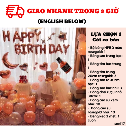 Bộ bong bóng tiệc sinh nhật người lớn - Adult birthday set SNNL17