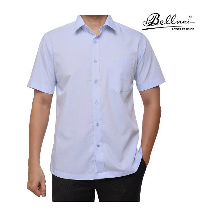 Áo sơ mi nam ngắn tay BELLUNI chất Bamboo hoạ tiết đơn giản - ABN.BP.BE.207.BL4