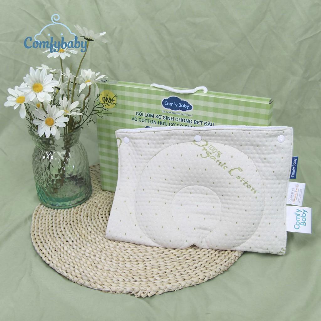 Gối lõm chống bẹt đầu cho bé sơ sinh kiêm kê tay cho bé bú - Air mesh siêu Bamboo siêu thoáng kháng khuẩn Comfybaby- N04