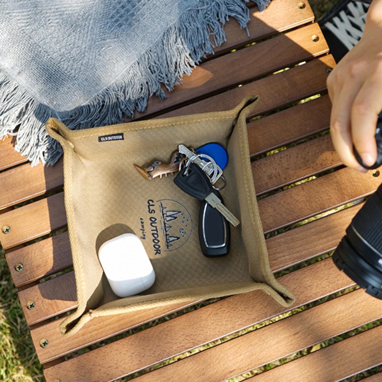 Camping Storage Tray Box Holder Cosmetic Display Jewelry Keys Coins Organizer Serving Tray Fruit Dish for Hiking Picnic Kitchen Bathroom Bedroom