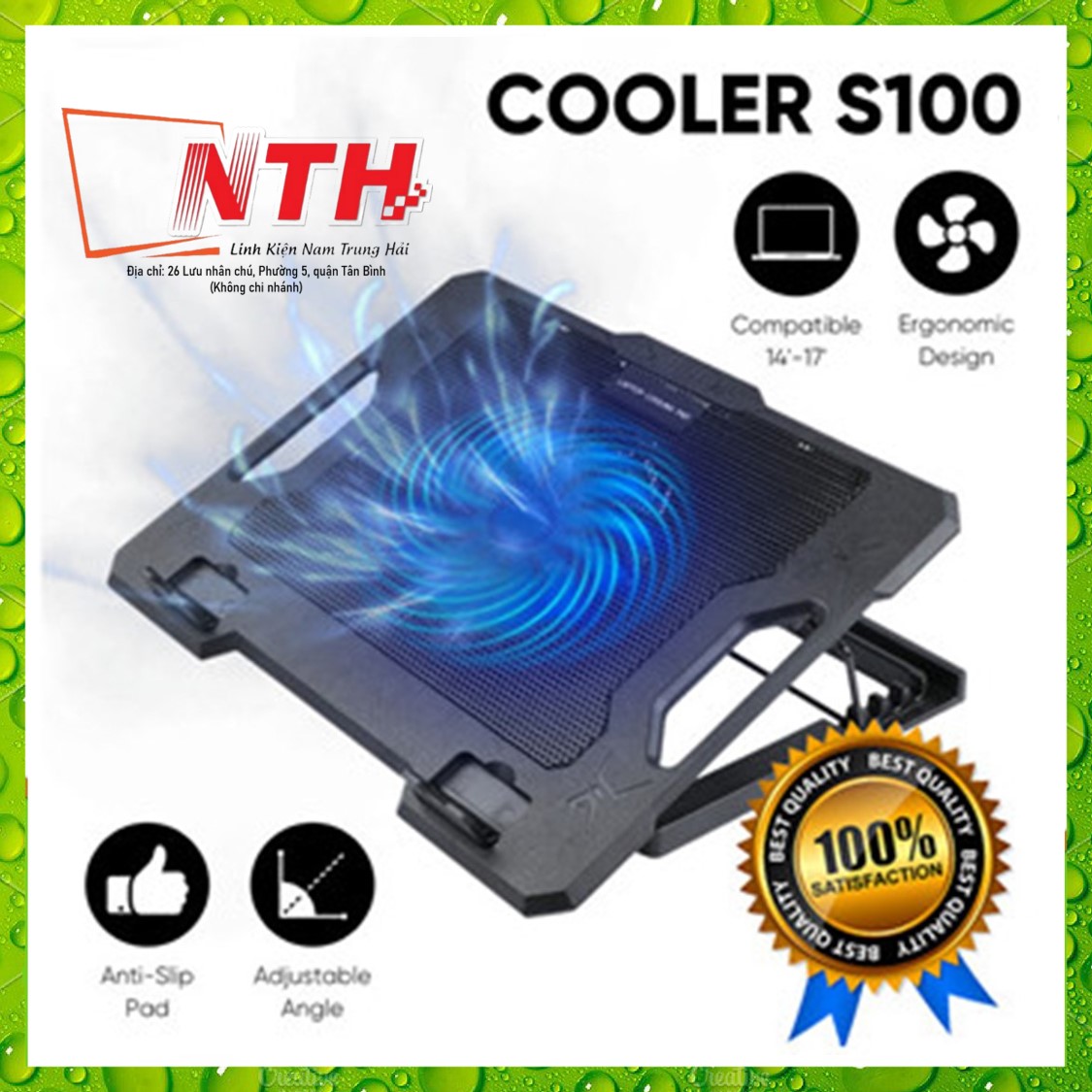 Đế tản nhiệt S100 1 Fan lớn - làm mát cho máy tính