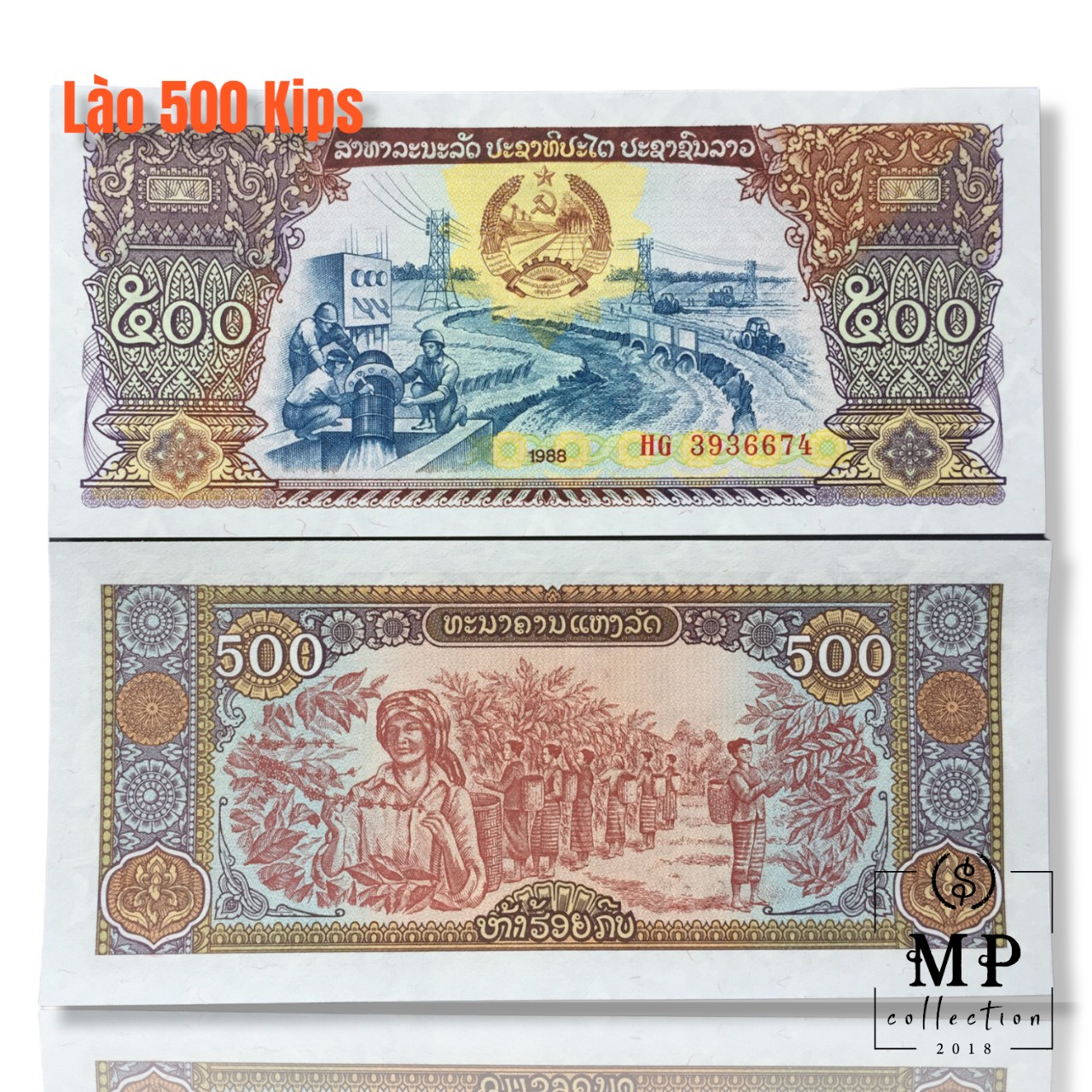 Tiền cổ Lào 500 Kips sưu tầm , tiền Đông Nám Á , Mới 100% UNC, sưu tầm