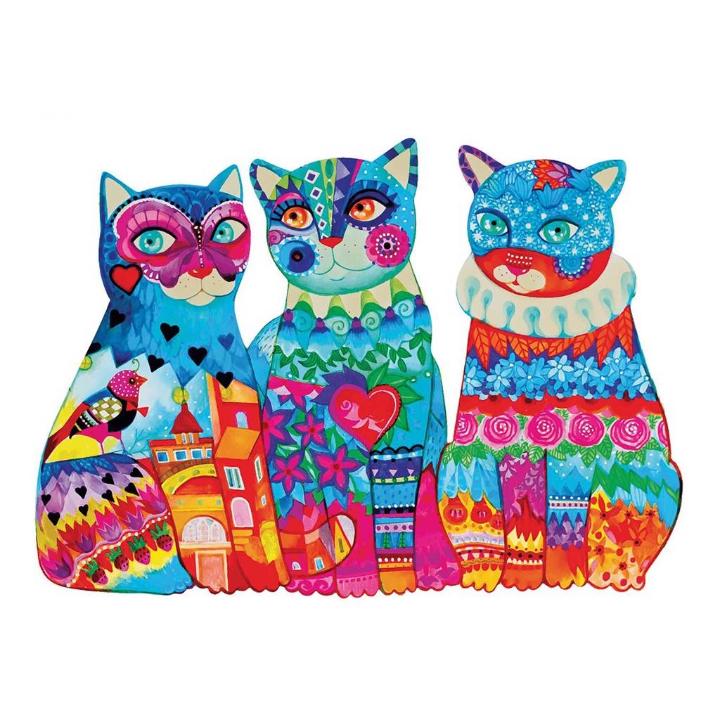 Đồ chơi xếp hình gỗ wooden jigsaw puzzles Beautiful Cats 168 mảnh ghép-M size