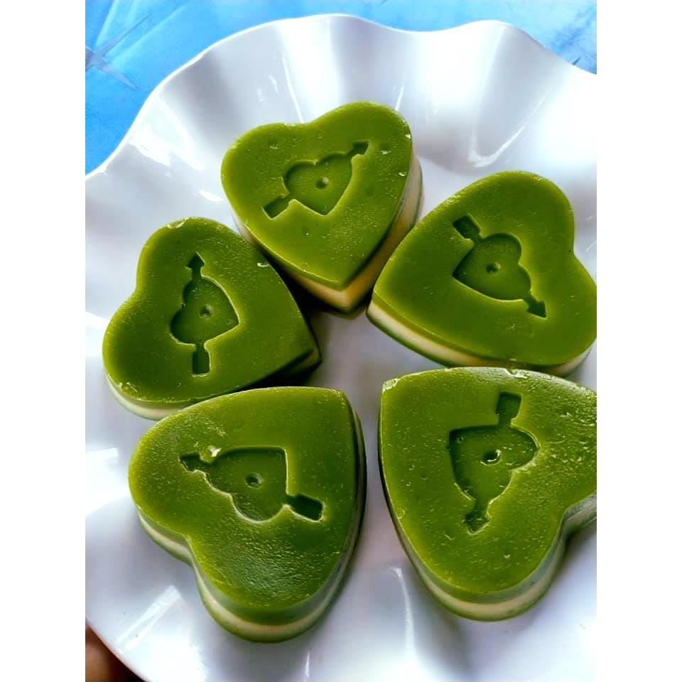 Bộ 10 hộp nhựa bánh flan hình tim cao cấp, an toàn, bền đẹp