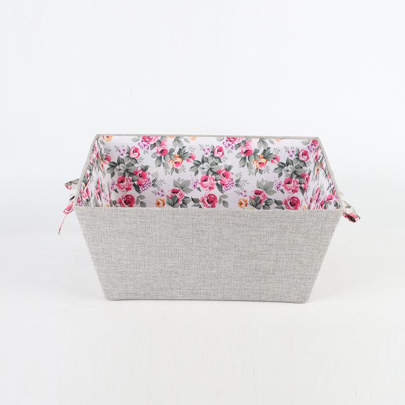 Giá thấp nhất bông và vải lanh in hộp lưu trữ máy tính để bàn giỏ lưu trữ vải hộp lưu trữ vải bạt dày quần áo đồ lặt vặt hộp hoàn thiện hộp