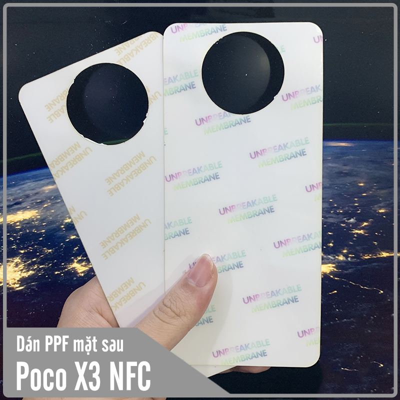 Miếng Dán PPF mặt sau cho Xiaomi Poco X3 NFC Trong suốt / Ánh 7 màu