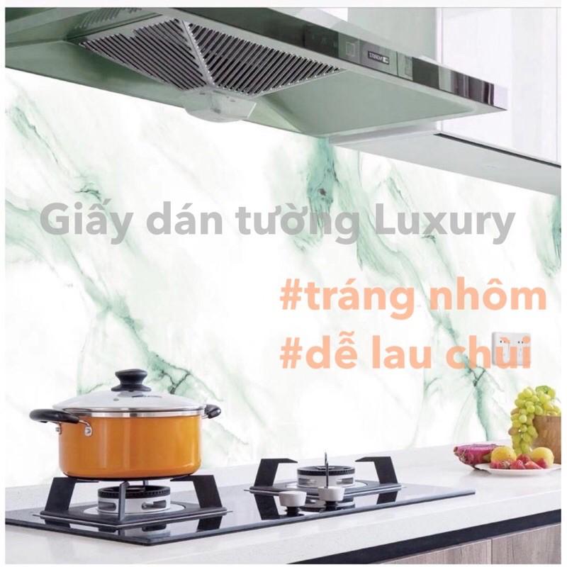 Giấy dán tường 5Mx60CM Giấy dán bếp vân đá MARBLE Giấy dán tường TRÁNG NHÔM-CHỐNG CHÁY Giấy dán bề mặt bếp chống dầu mỡ