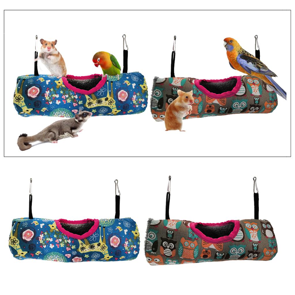 2x Small Animals Tunnel Tube Toy Cave Hut Winter Warm for Hamster Finches
