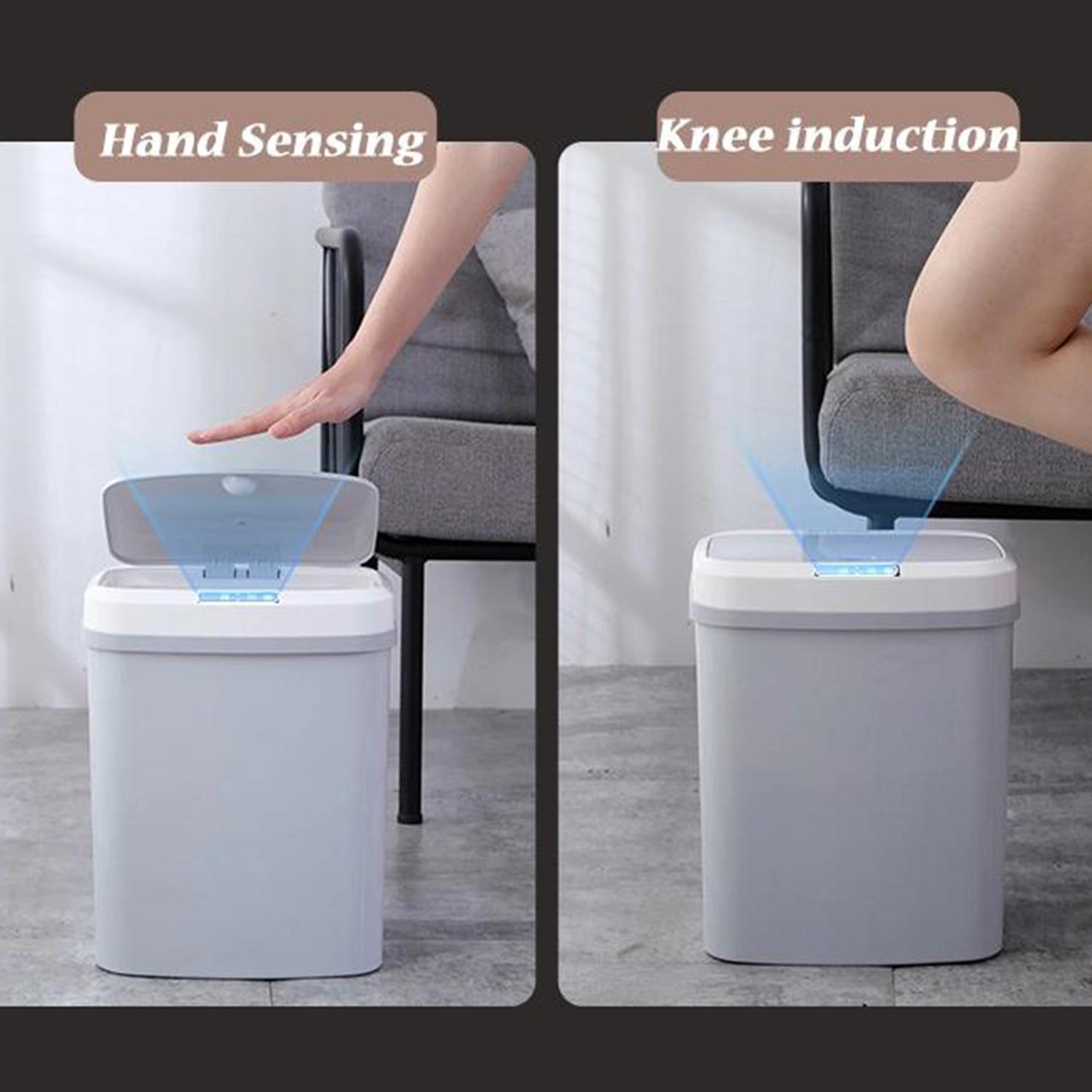 Thùng rác cảm ứng bằng hồng ngoại không cần chạm, có nắp cho phòng khách, phòng ngủ, phòng tắm, văn phòng