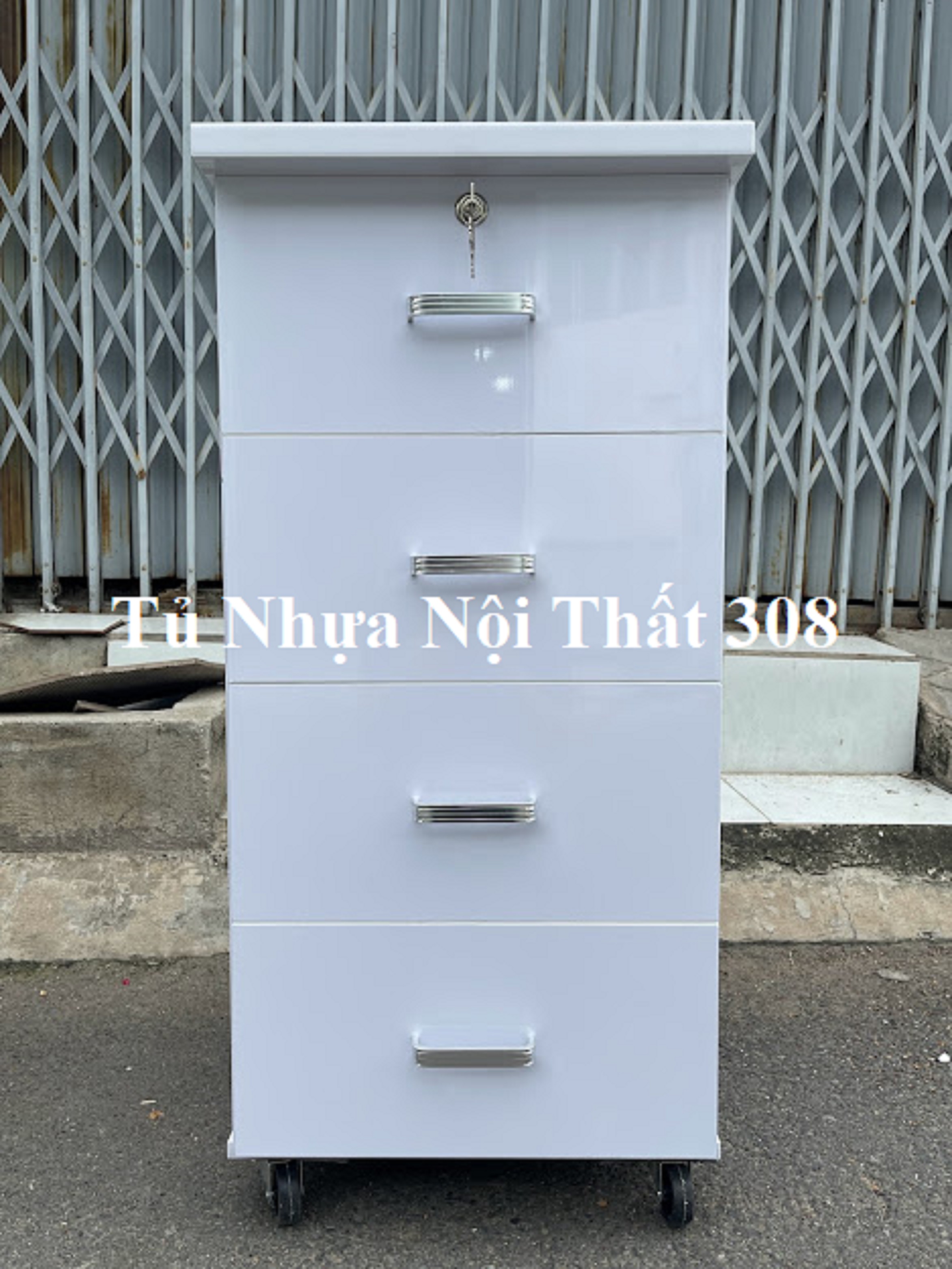 Tủ, Kệ Đầu Giường Nhựa Đài Loan Màu Trắng Cao 89,5cm Ngang 42cm Sâu 42cm K111