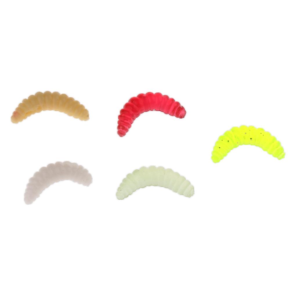 100pcs Soft Fishing Simulation Maggots Earth Worm Fishing Lure Tackle Baits