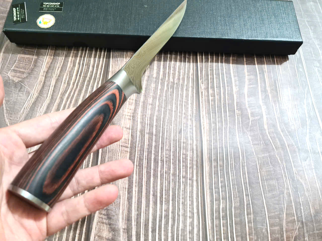 DAO - DAO BẾP NHẬT BẢN CLASSIC BONINGTHÉP DAMASCUS MÃ  A3 DT120 nt topcomshop vn