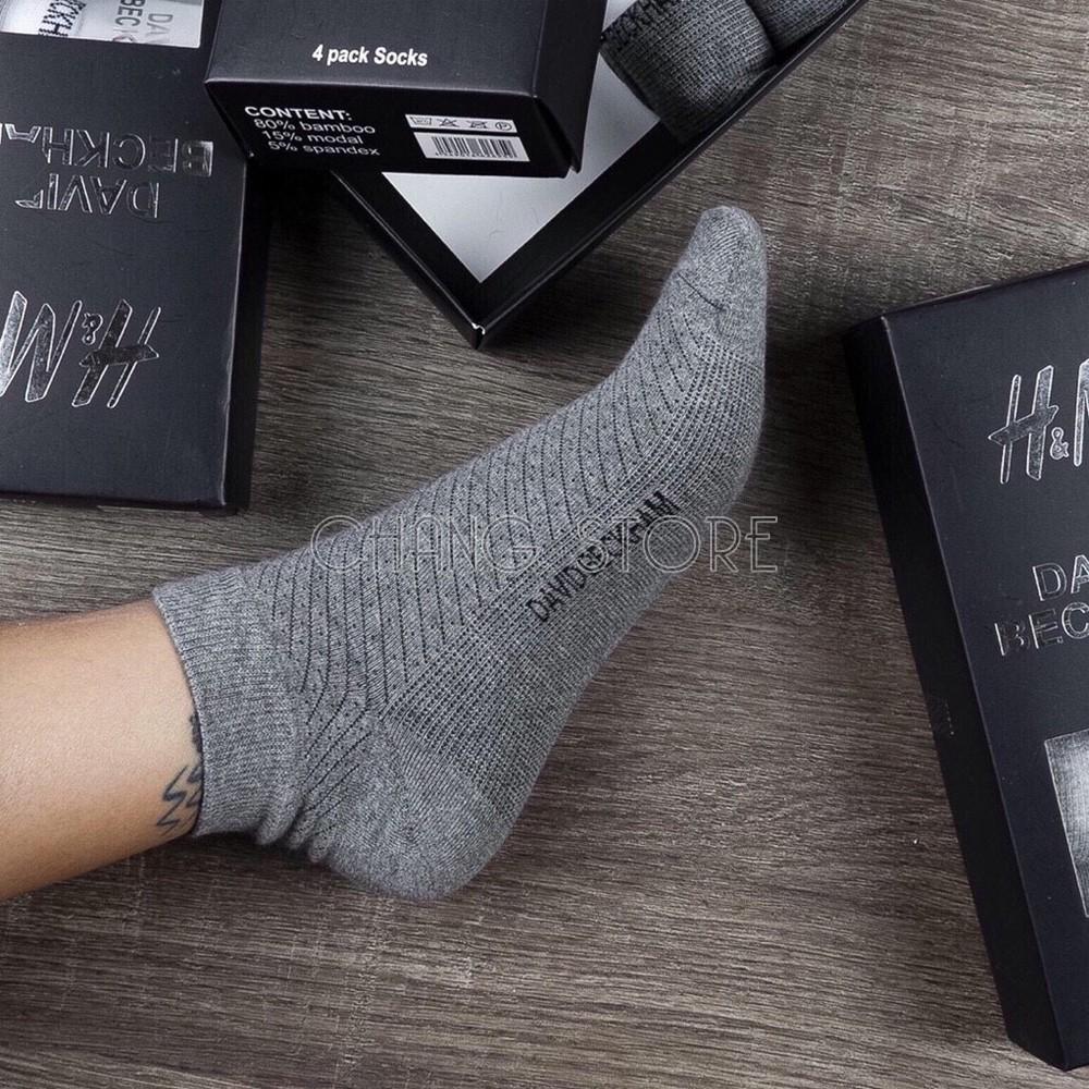 Hộp 4 đôi tất H&amp;M David Beckham xịn xò hàng chuẩn xịn cho nam mềm mại, thông thoáng