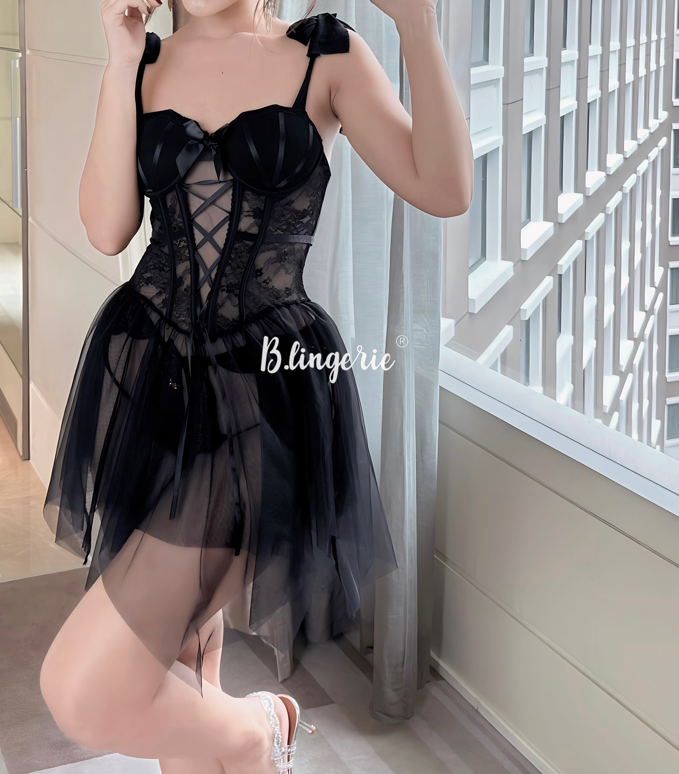 Váy Ngủ Nữ Phối Ren - B.Lingerie