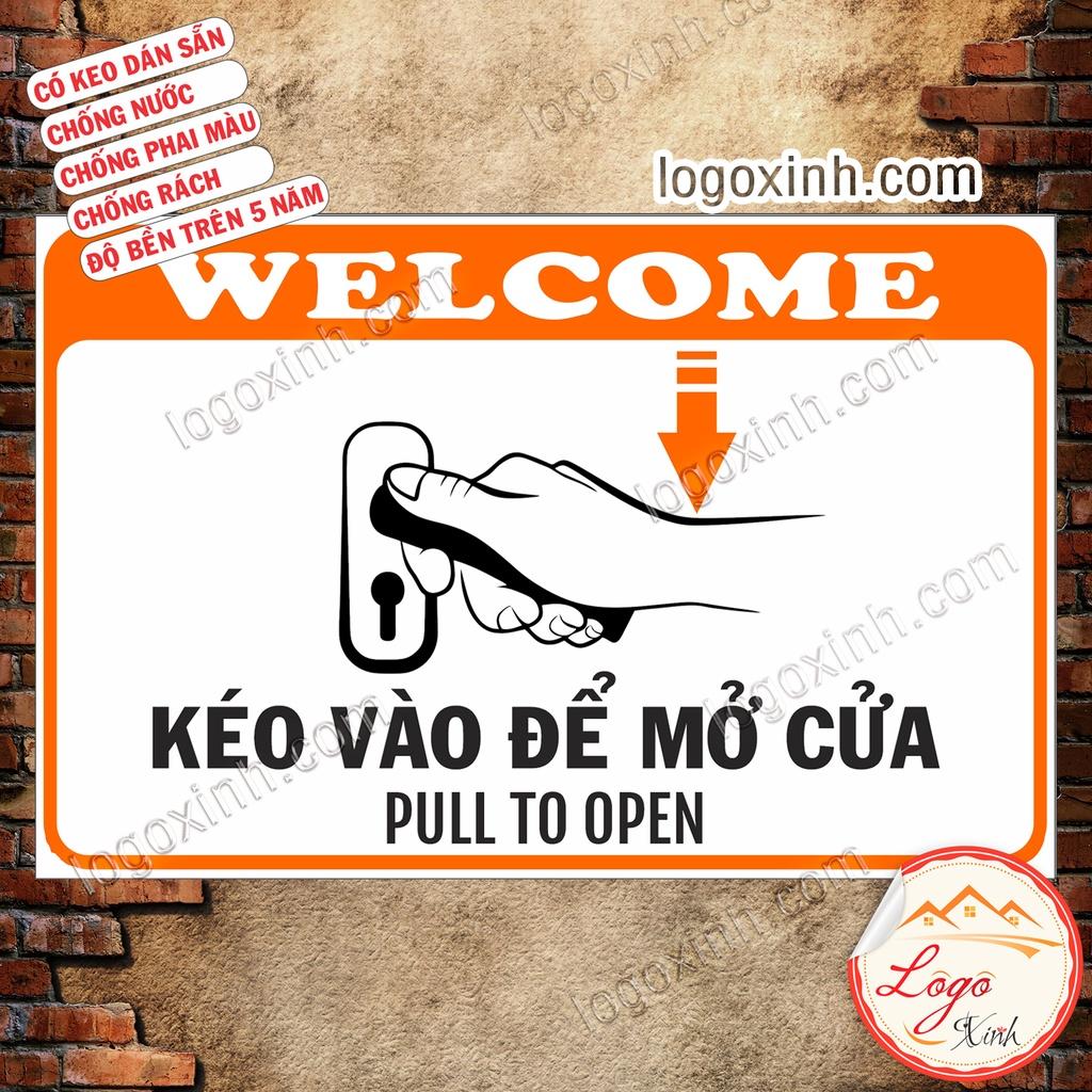 Logo Tem Sticker Hướng Dẫn Đẩy Vào/ Đẩy ra/ Kéo Vào/ Kéo Ra Dùng Cho Cửa Ra Vào, Chống Nước Tuyệt Đối