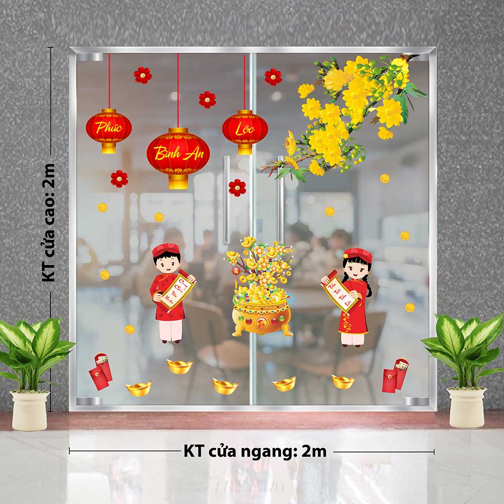 Decal trang trí tết combo số 14