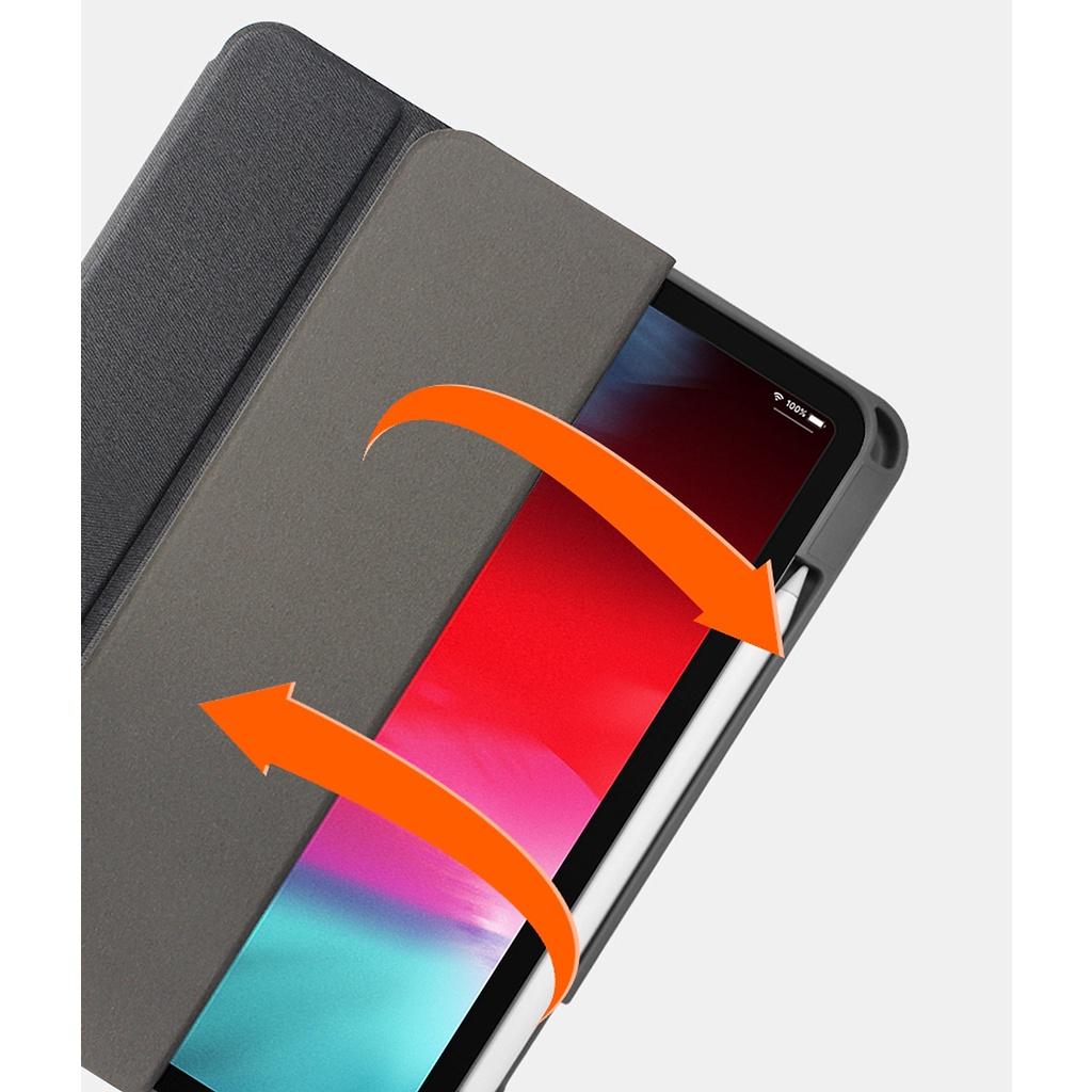 Bao da cho iPad 7/8/9 10.2inch, Air1/2/9.7inch, Air4/5/Pro 11, Gen 10 10.9inch 2022 Mutural Tailor dựng đứng có khay bút - hàng nhập khẩu
