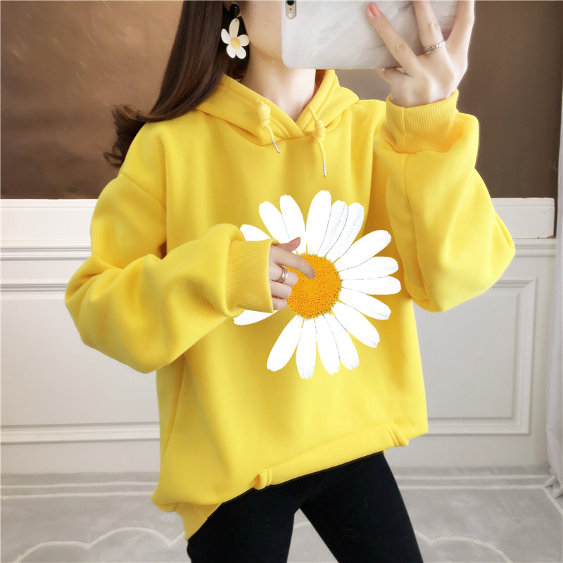 Áo Hoodie Hoa Cúc Nữ, Kiểu Mẫu Hiện Đại Mặc Mọi Lứa Tuổi, Chất Nỉ Mềm Mịn Lót Bông Trong Cực Ấm