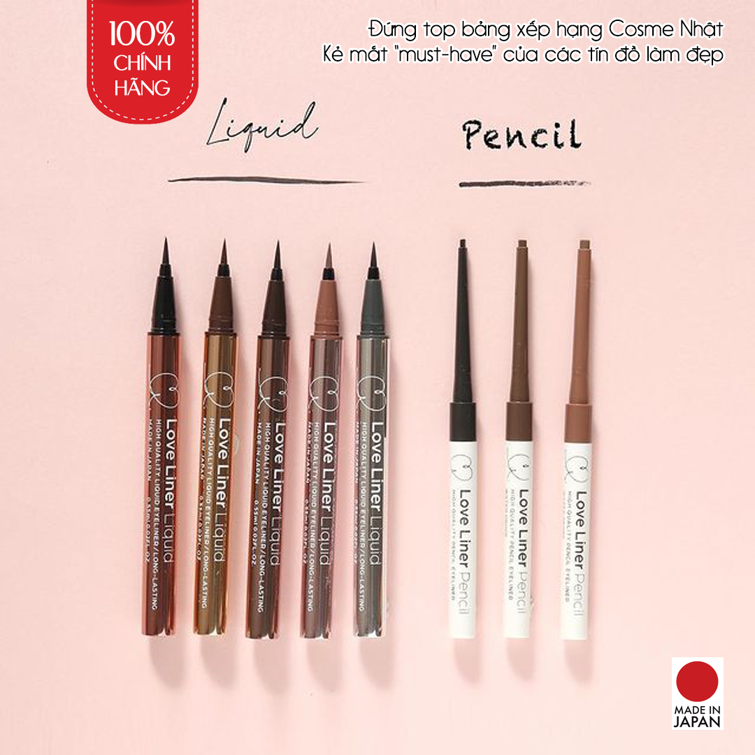 Bút Kẻ Viền Mắt Nhật Bản Không Thấm Nước, Bền Màu, Lâu Trôi Love Liner Liquid Dark Brown Màu Nâu Sẫm