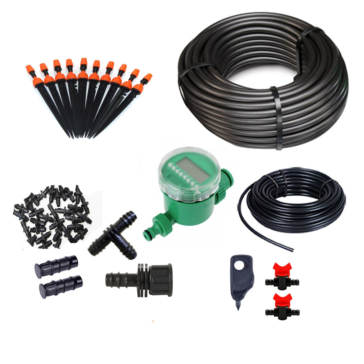 Bộ van hẹn giờ pin với 40 đầu phun 8 tia kết hợp phun sương