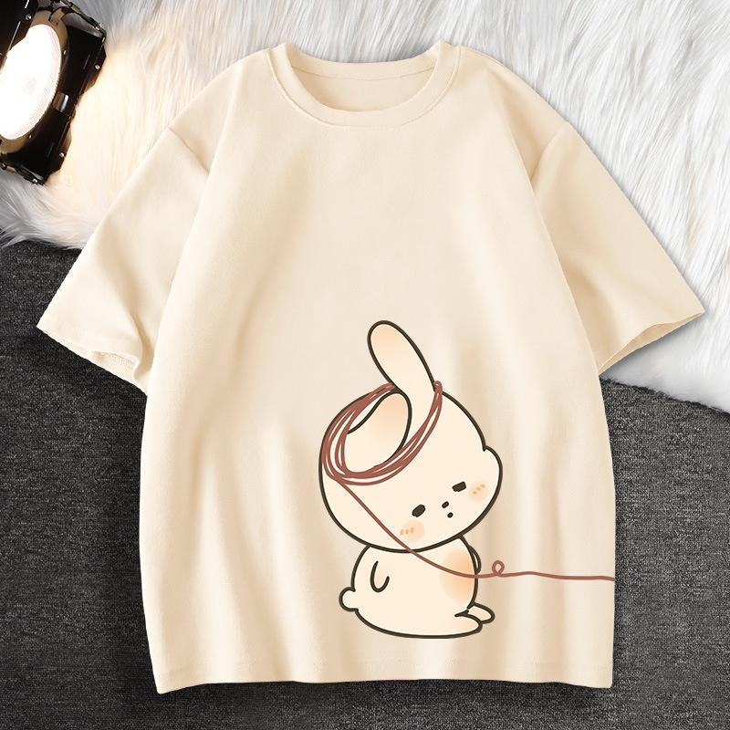 Áo thun nữ hình thỏ dễ thương mùa hè ngắn tay