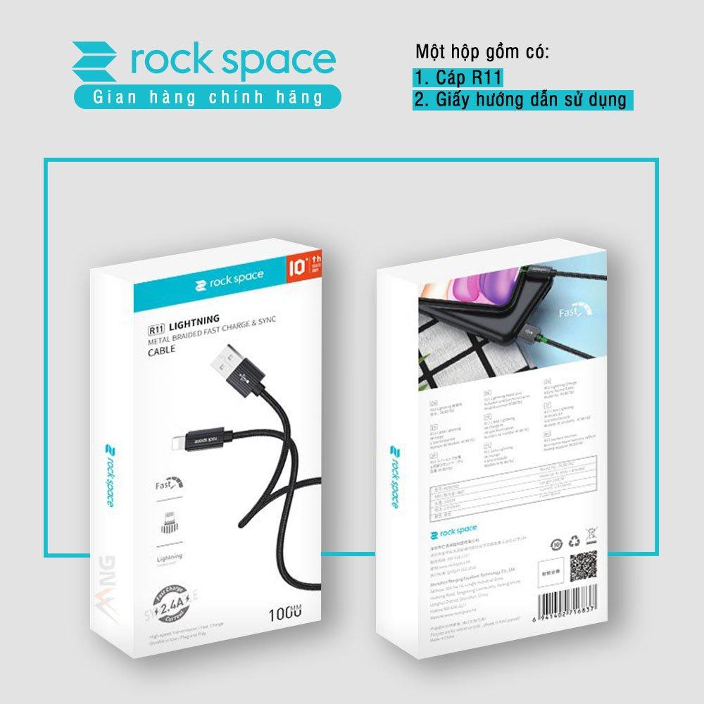 Dây cáp sạc nhanh Rockspace R11 dành cho Iphone , dây dù chống đứt gẫy - Hàng chính hãng