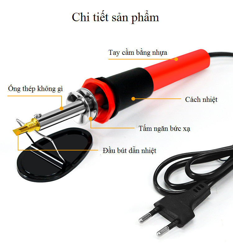 Mỏ hàn đa năng cao cấp, chắc chắn, dễ cầm và sử dụng công suất 60W tích hợp 26 đầu hàn ( TẶNG KÈM 04 NÚT KẸP CAO SU ĐA NĂNG NGẪU NHIÊN )