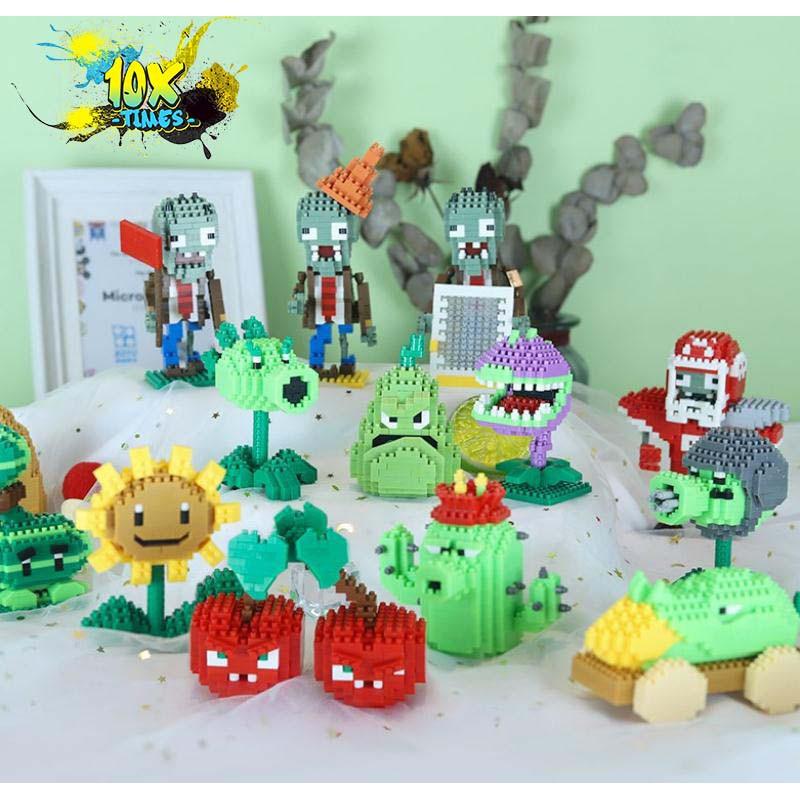 Đồ chơi lego 3d plant and zombie, cây cối dễ thương quà tặng sinh nhật trẻ em, quà tặng bạn trai bạn gái