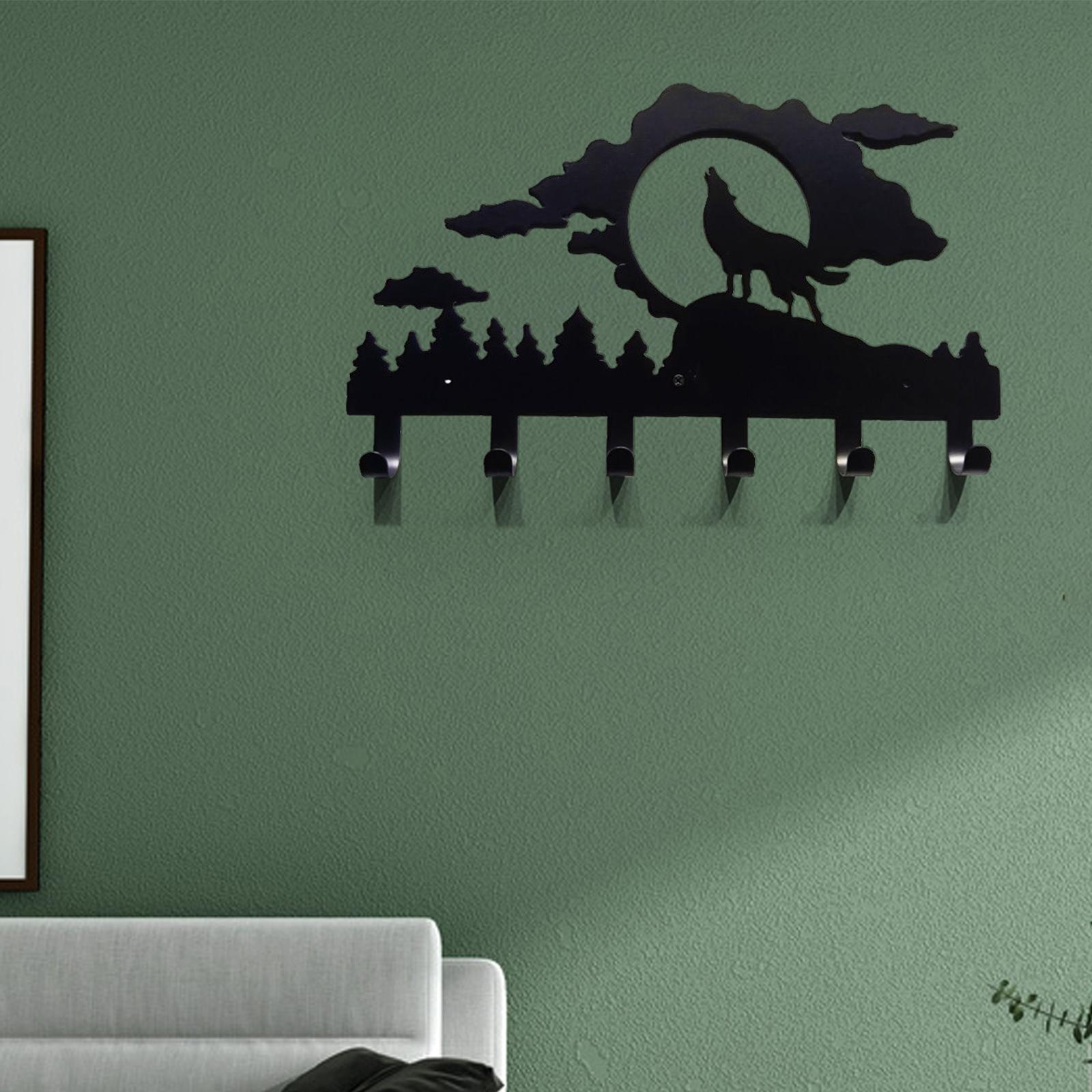 Coat Rack Wall Mounted Hook Rail Holder Wall Hanger for Towel Key