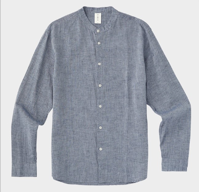 Áo sơ mi cổ trụ Pl/inpage linen xuất Hàn dành cho anh em. Hàng xịn 100