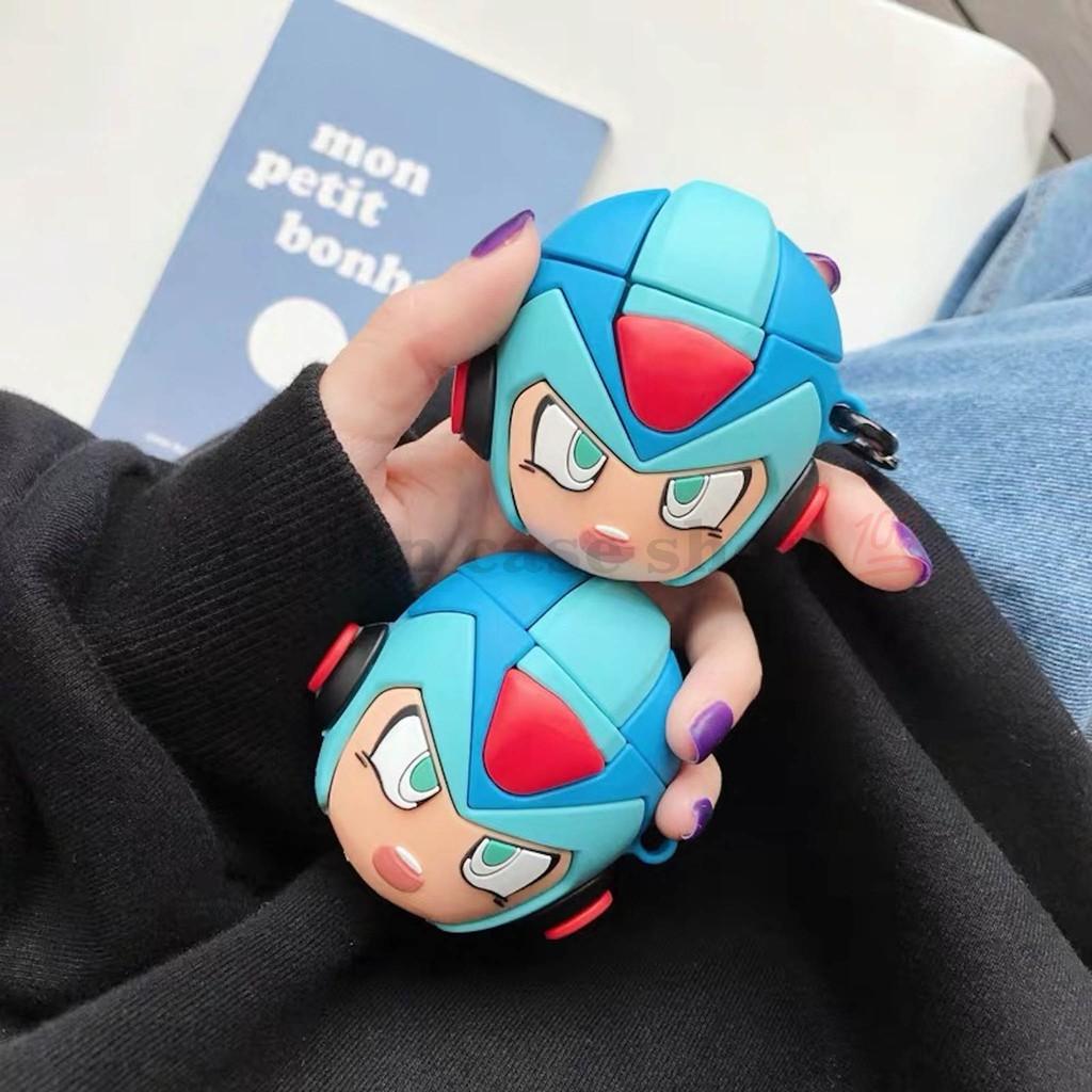 Bao Case Ốp dành cho airpod 1 và 2, tai nghe bluetooth i11,i12, i100, i9s... silicon 3D Rocman xanh cao cấp