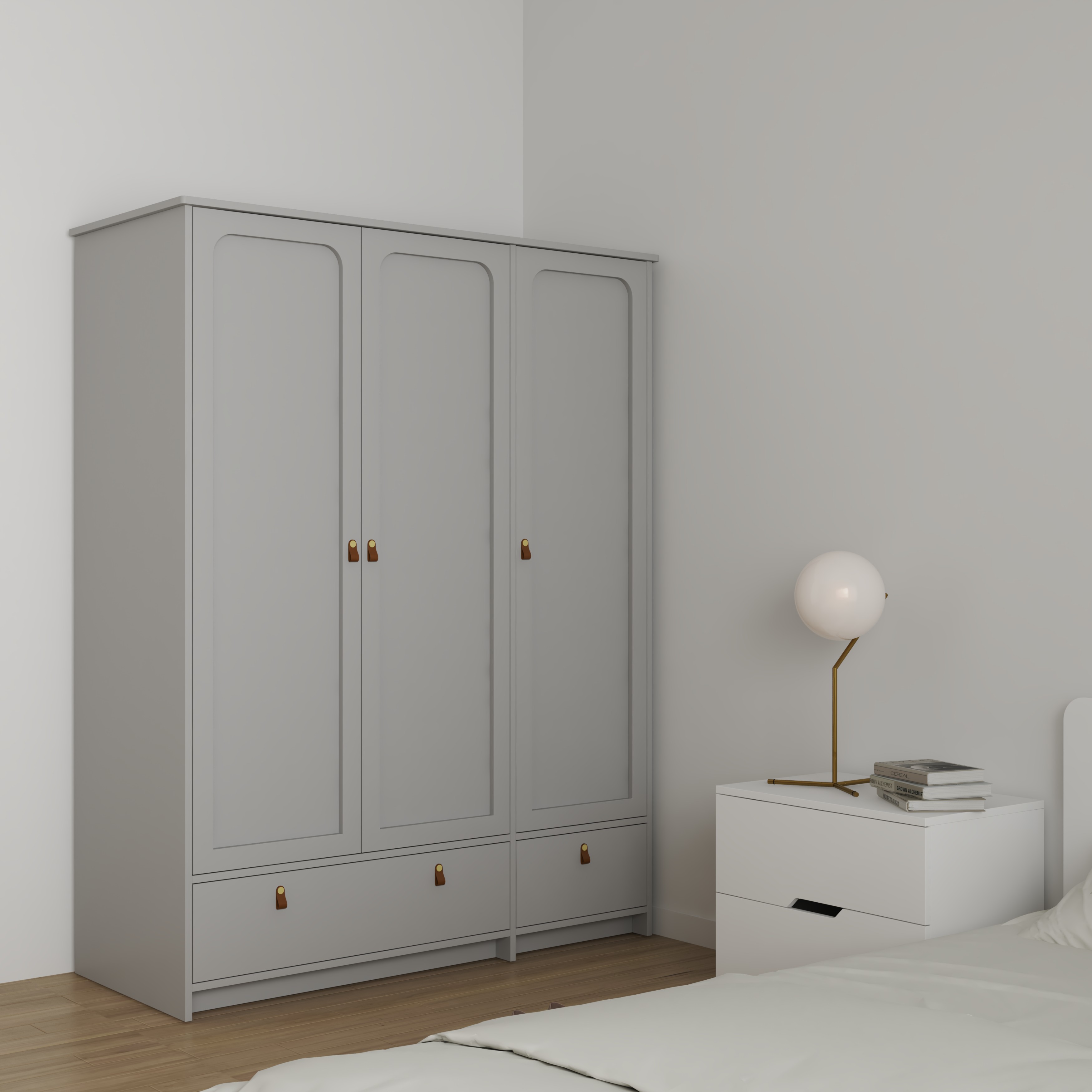 [Happy Home Furniture] NOMIA , Tủ quần áo 3 cửa mở - 2 ngăn kéo , 140cm x 58cm x 180cm ( DxRxC), TCM_038