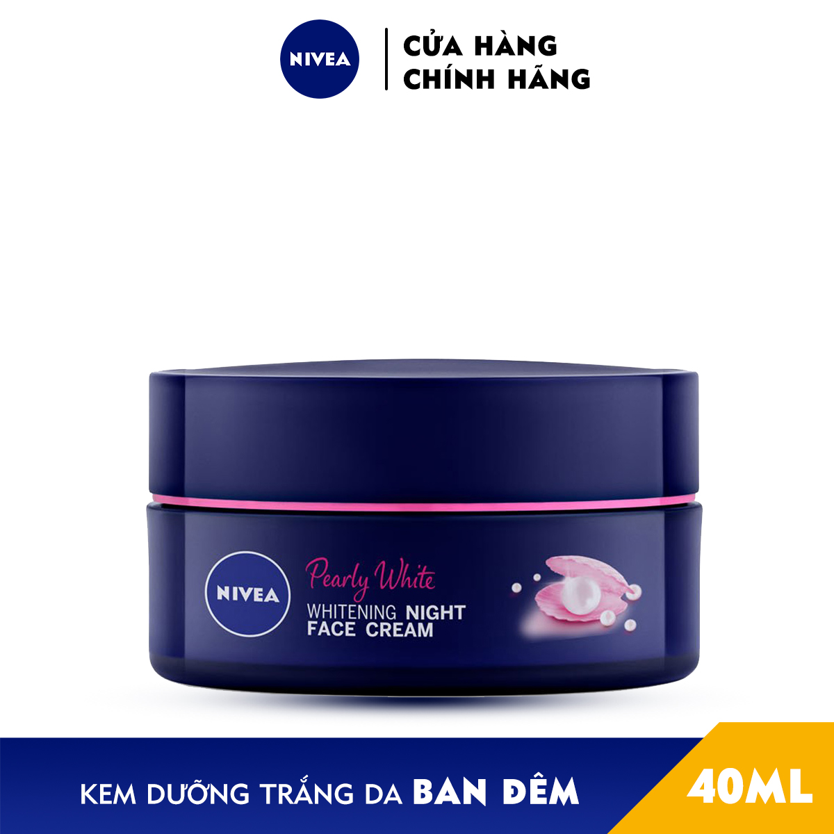 Kem Dưỡng Nivea Ngọc Trai Làm Sáng Da Ban Đêm 50ml 5 in 1 Pearl Filler Pearl White Night Face Cream - 86740