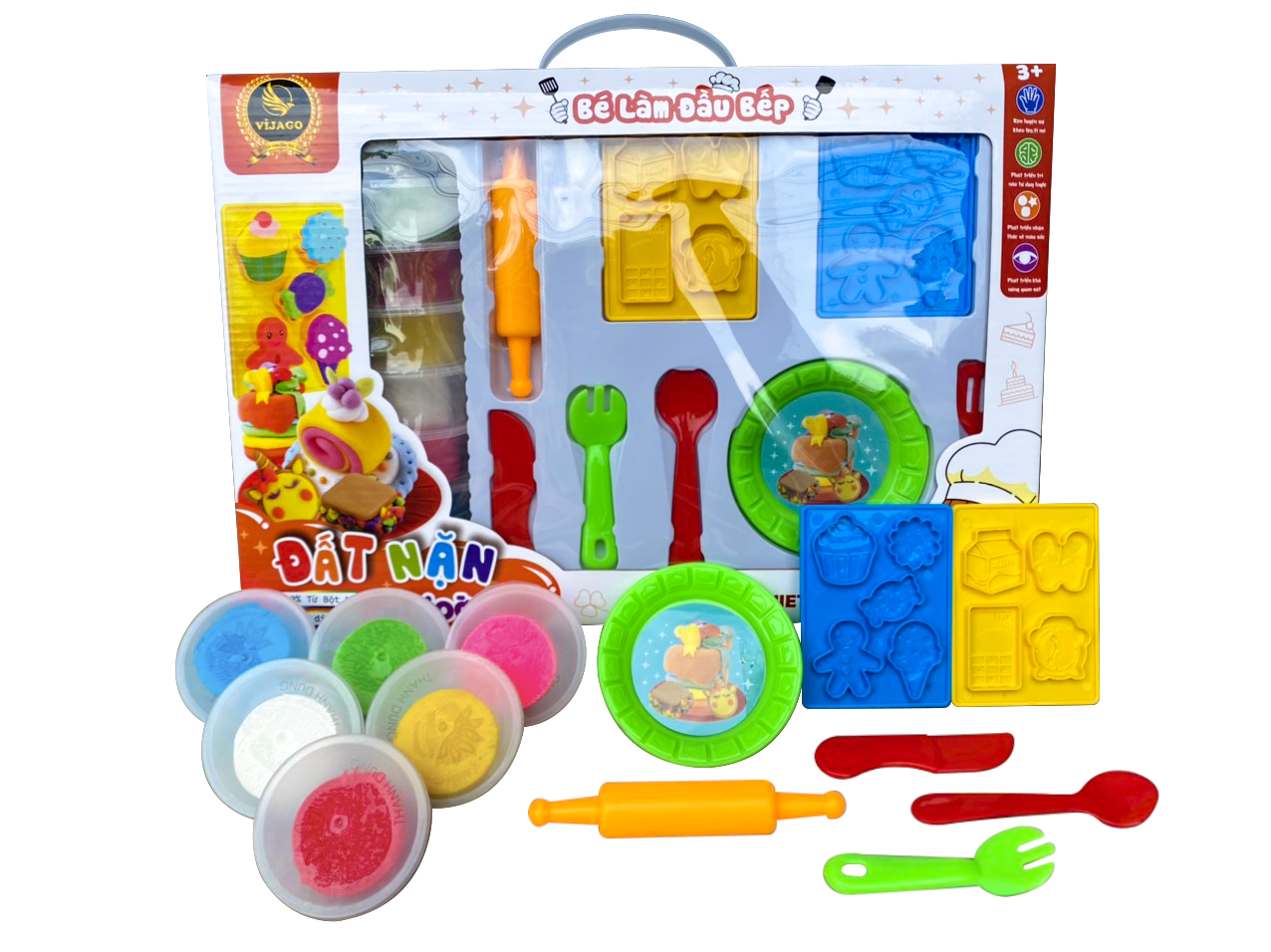 Bộ Sản Phẩm Đất Nặn An Toàn - Bé Làm Đầu Bếp - Vijago Việt Nam