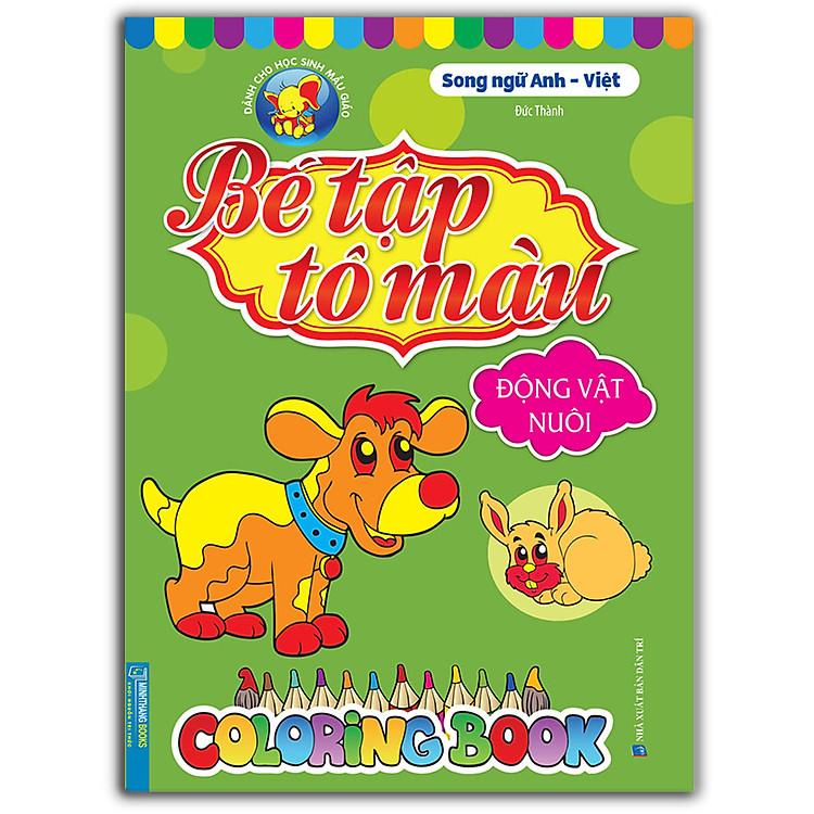 Sách Bé Tập Tô Màu - Động Vật Nuôi (Song Ngữ Anh - Việt)